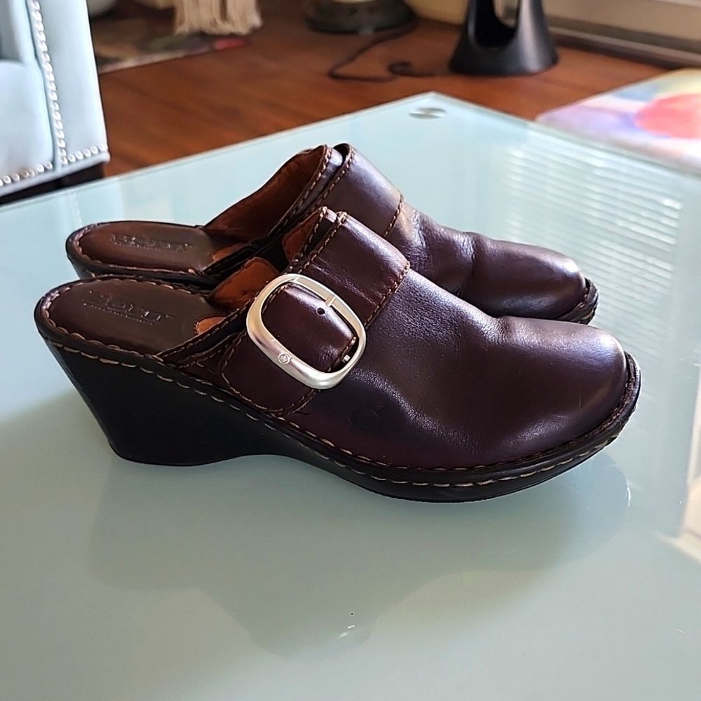 Born Leather Dark Academia Boho Hippie Mules Size‎ 8